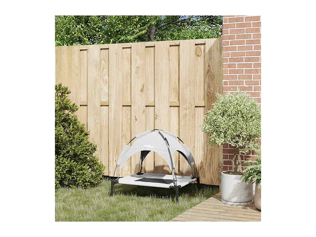 Cama para perros de acero gris plateado