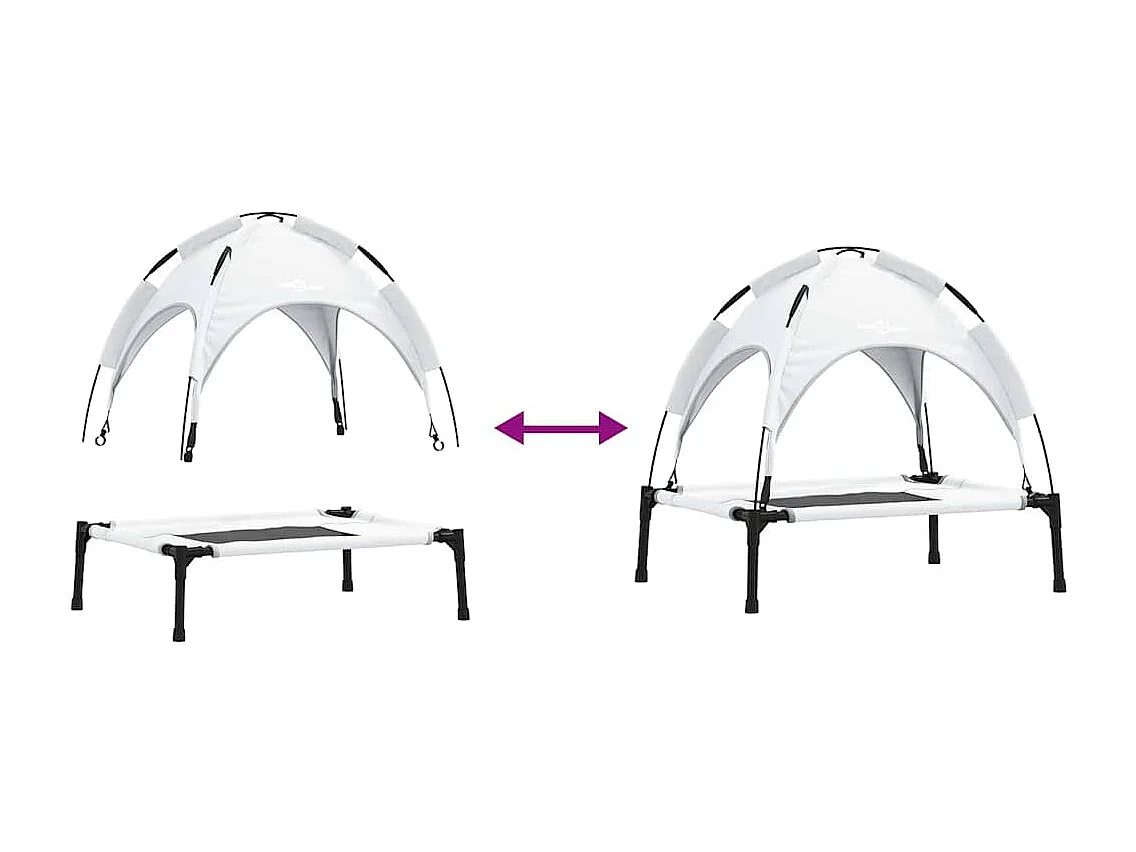 Cama para perros de acero gris plateado