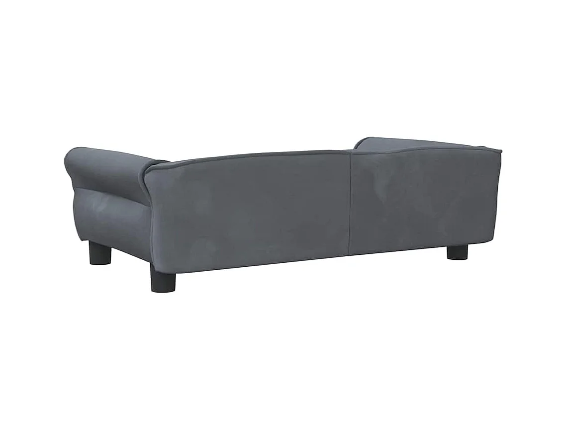 Donkergrijs hondenbed 95x55x30 cm fluweel