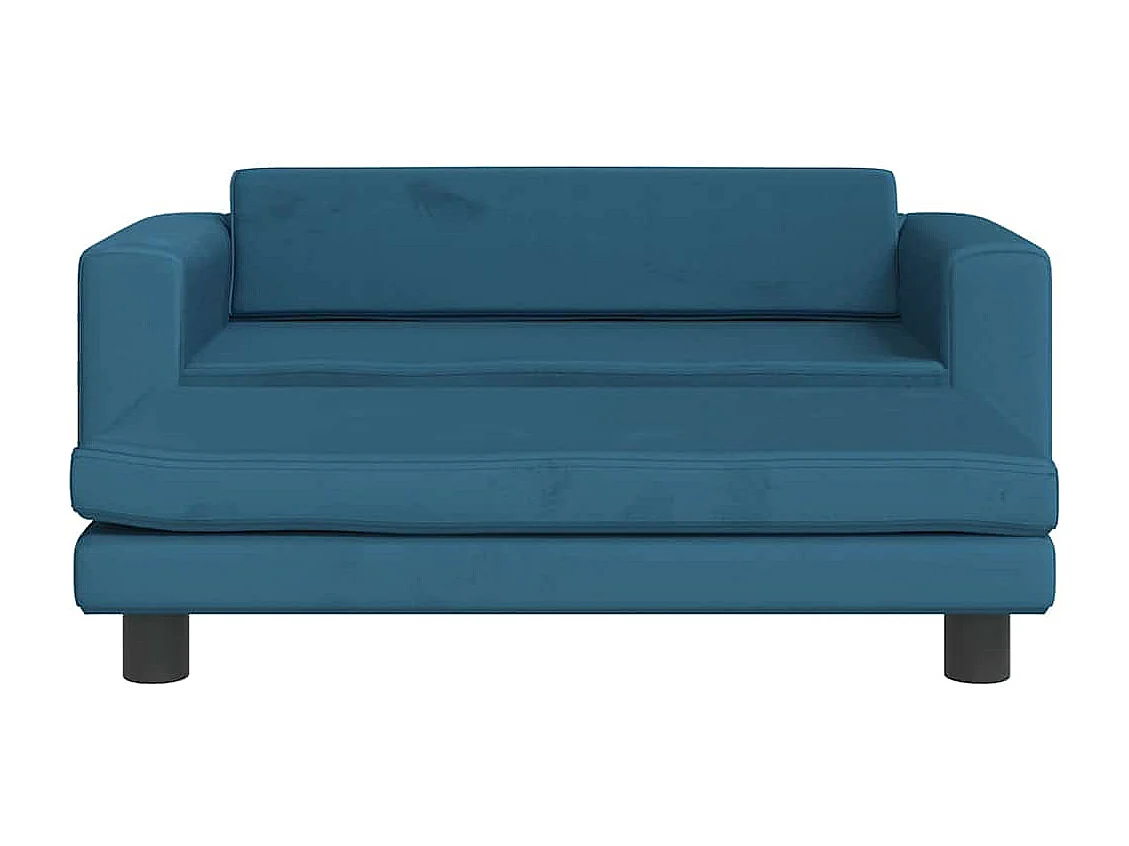 Cama para perro con extensión azul 100x50x30 cm terciopelo