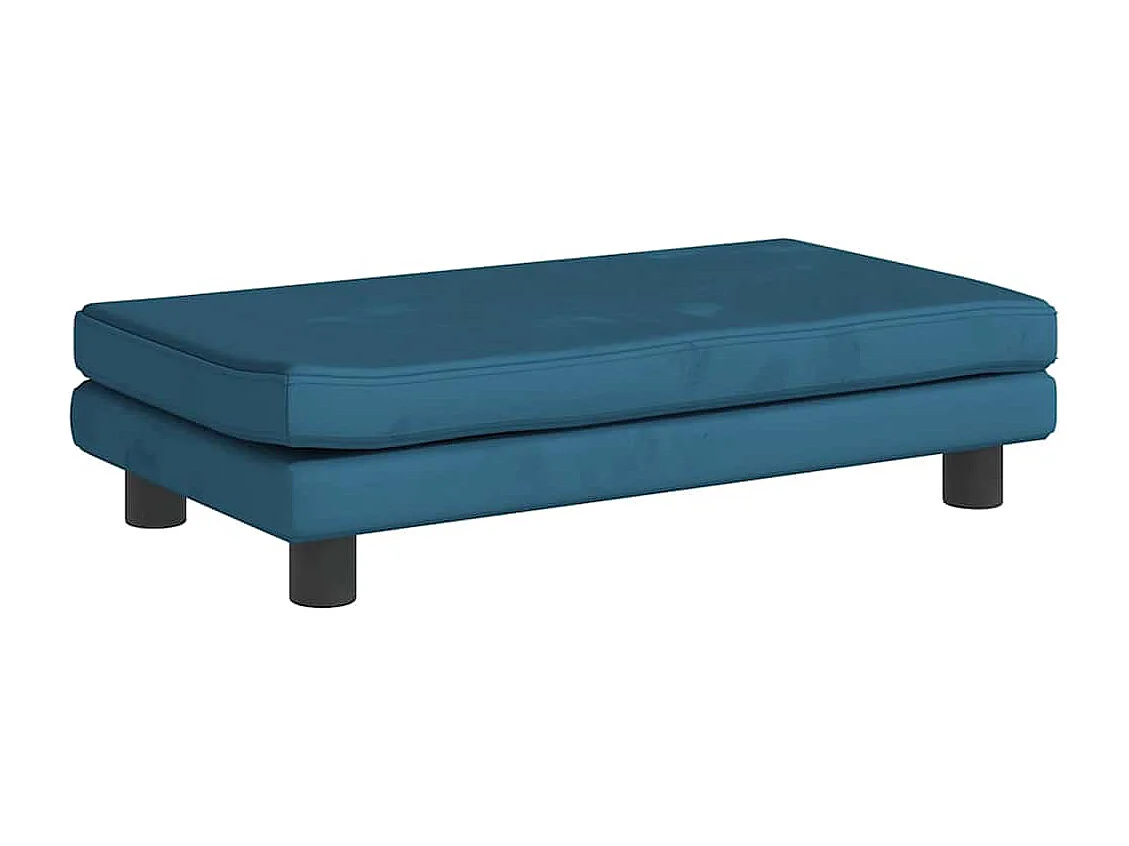 Cama para perro con extensión azul 100x50x30 cm terciopelo