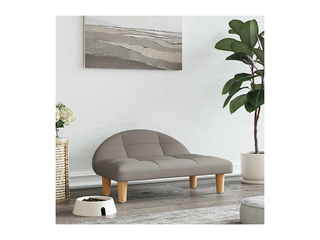 Lit pour chien taupe 70x52x30 cm tissu