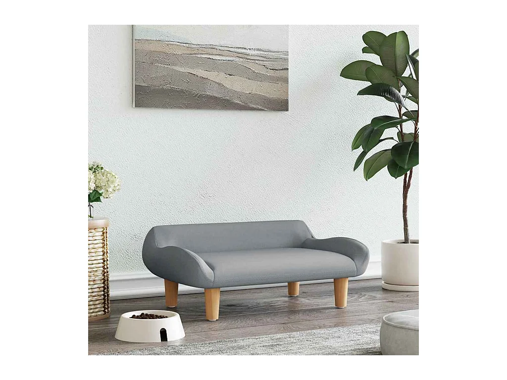 Cama para perro de tela gris claro 70x40x24 cm