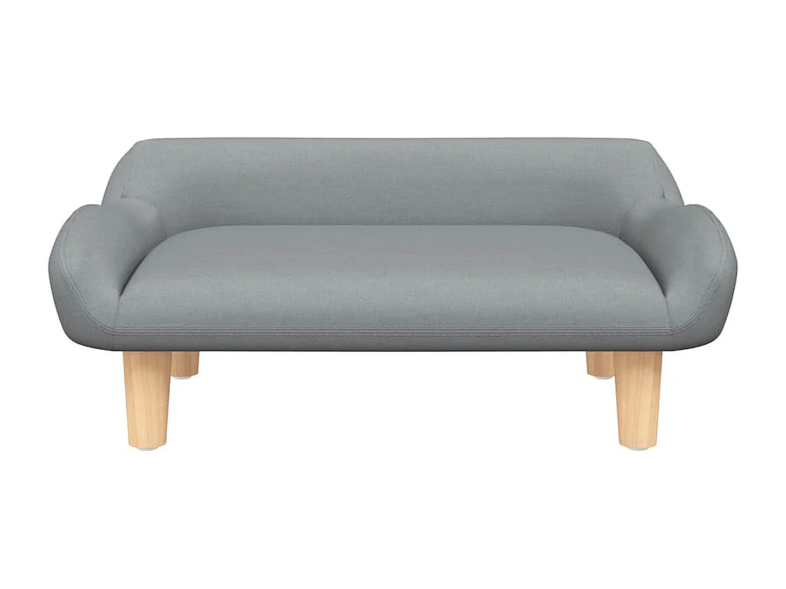 Lit pour chien gris clair 70x40x24 cm tissu