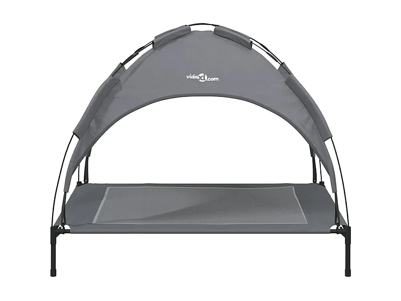 Cuccia per cani con baldacchino antracite in tessuto Oxford e acciaio