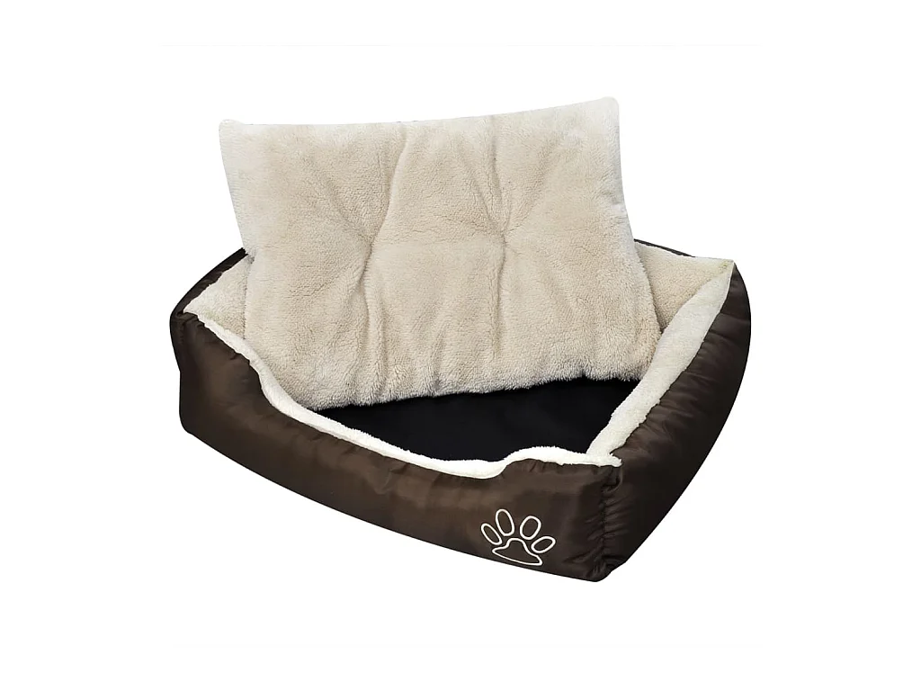 Warm hondenbed met gevoerd kussen L