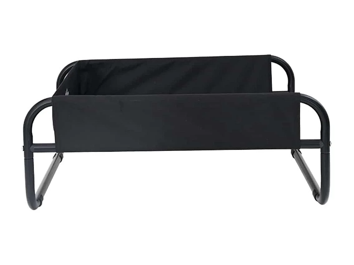 Lit pour Chien Noir ML Tissu Oxford et Acier