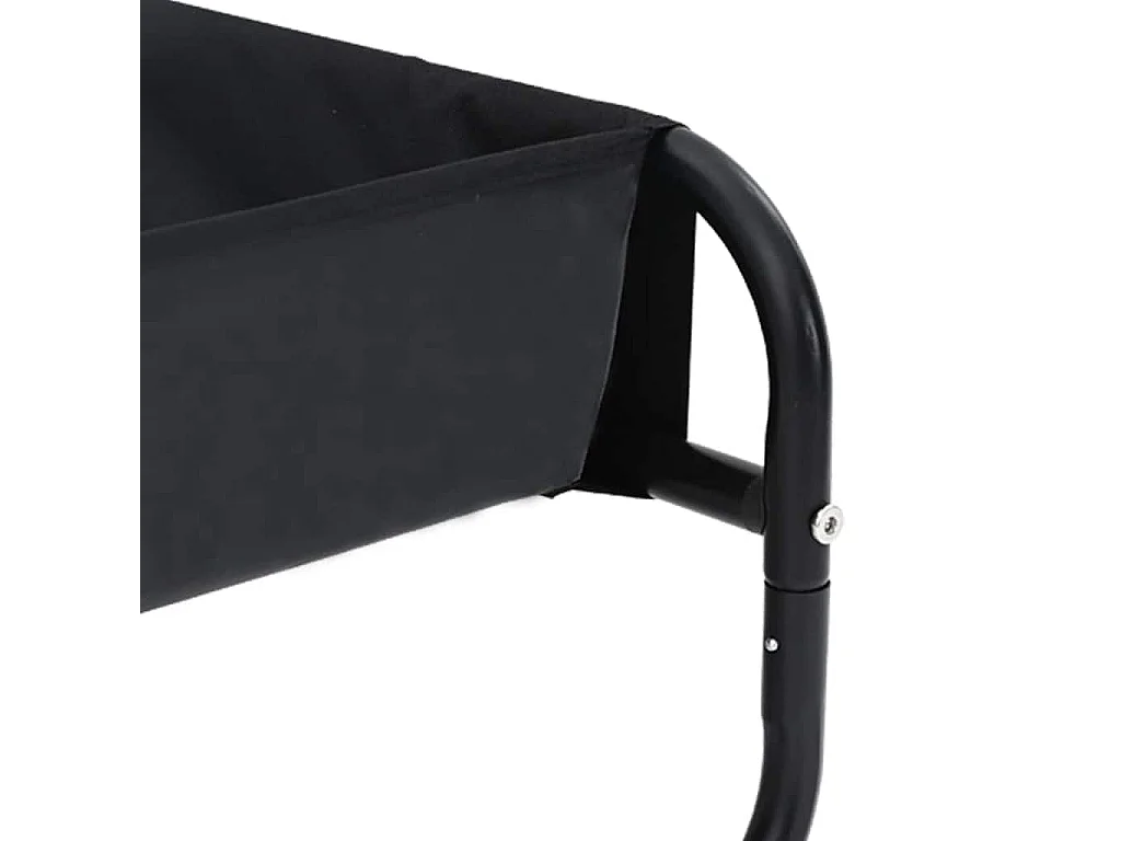 Lit pour Chien Noir ML Tissu Oxford et Acier