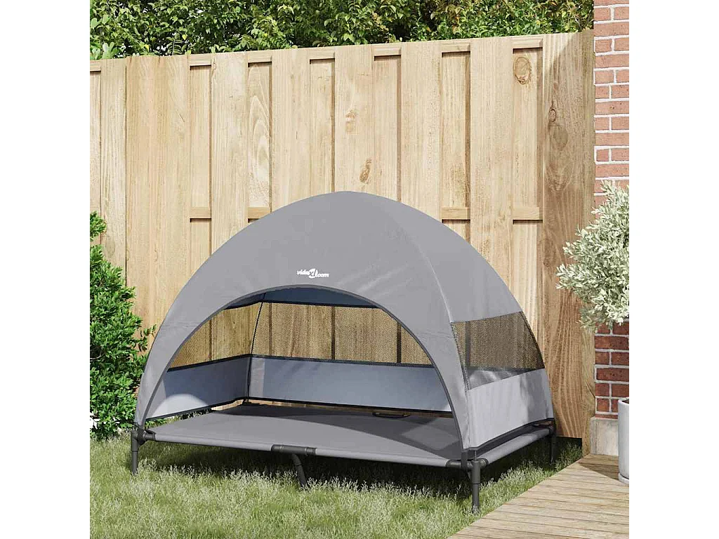 Verhoogd hondenbed lichtgrijs 127 x 81 x 108 cm