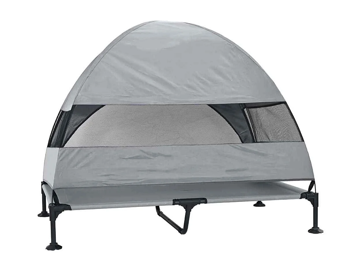 Verhoogd hondenbed lichtgrijs 127 x 81 x 108 cm