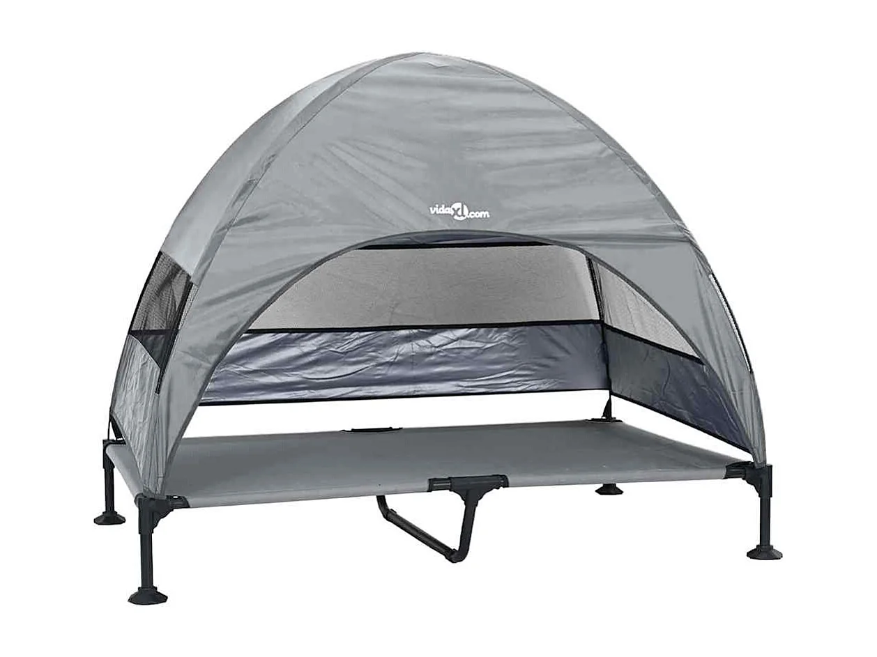 Letto rialzato per cani grigio chiaro 127 x 81 x 108 cm