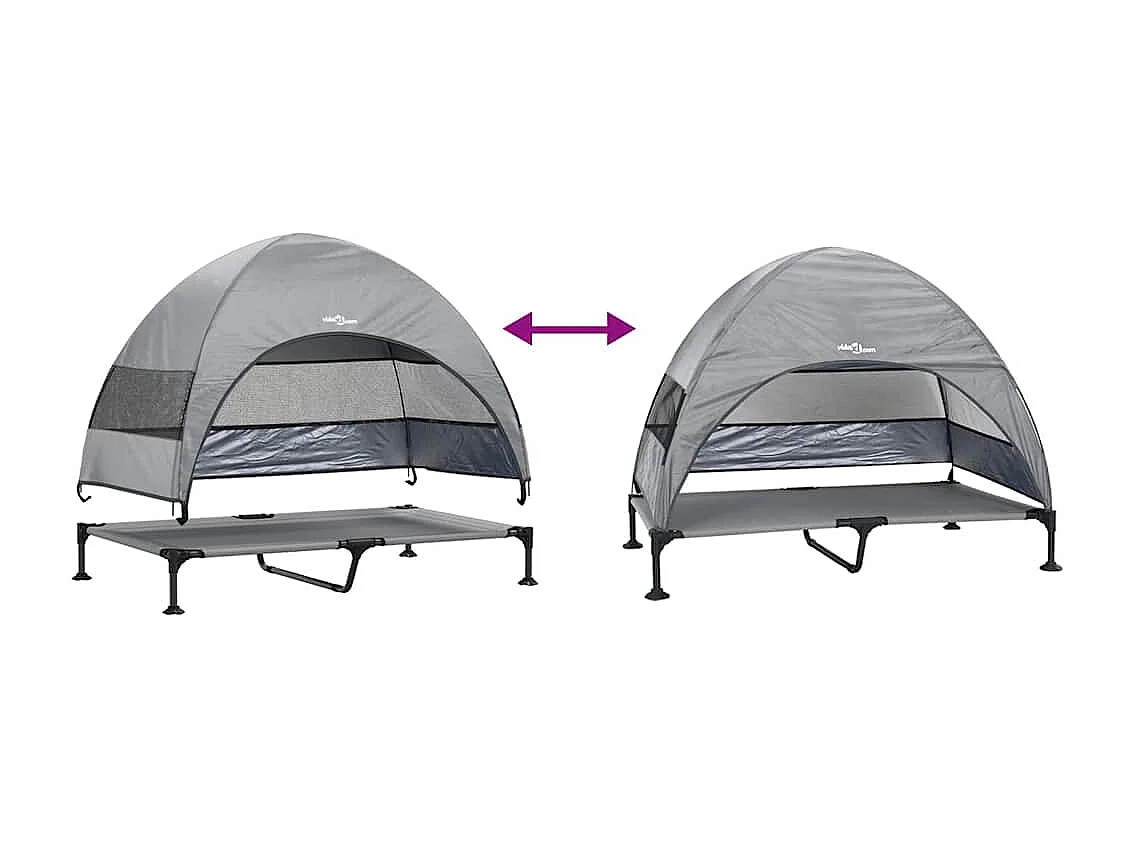 Letto rialzato per cani grigio chiaro 127 x 81 x 108 cm