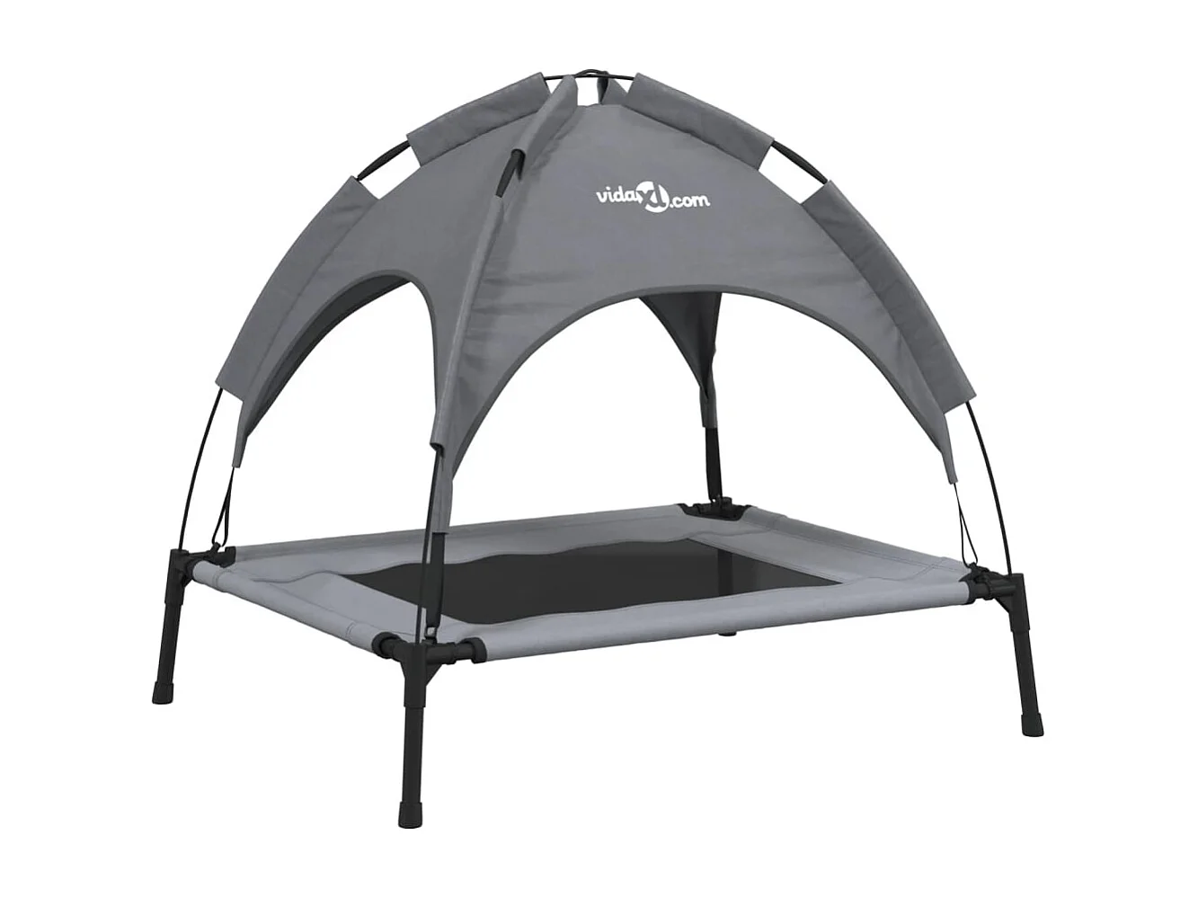 Lit pour chien avec auvent anthracite tissu Oxford et acier