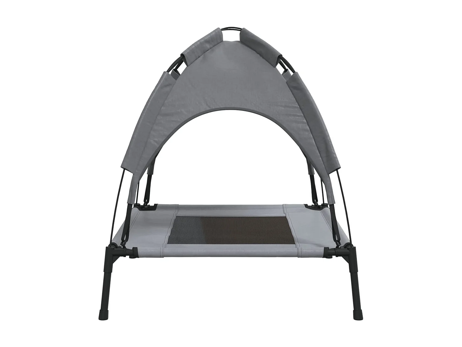 Lit pour chien avec auvent anthracite tissu Oxford et acier