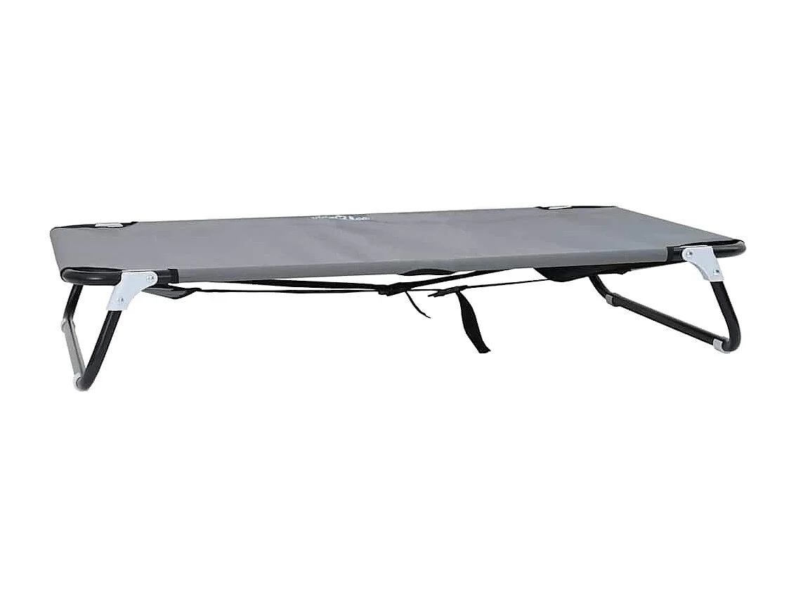 Lichtgrijs hondenbed 90 x 55 x 18 cm Oxfordstof en staal