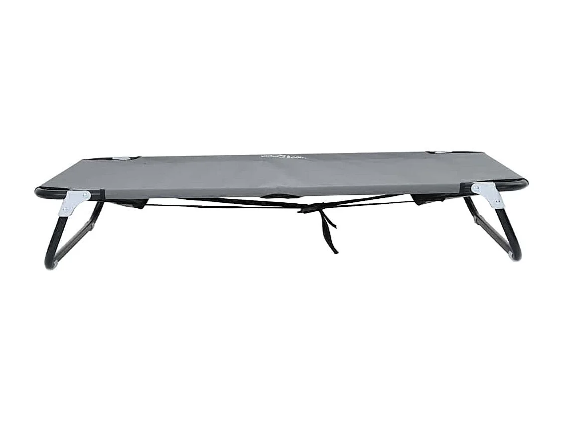 Lichtgrijs hondenbed 90 x 55 x 18 cm Oxfordstof en staal