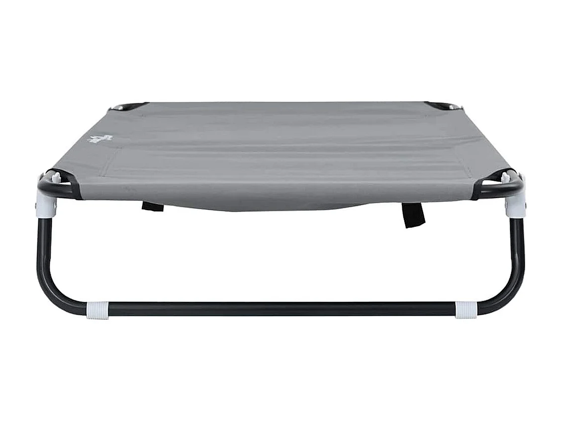 Lichtgrijs hondenbed 90 x 55 x 18 cm Oxfordstof en staal