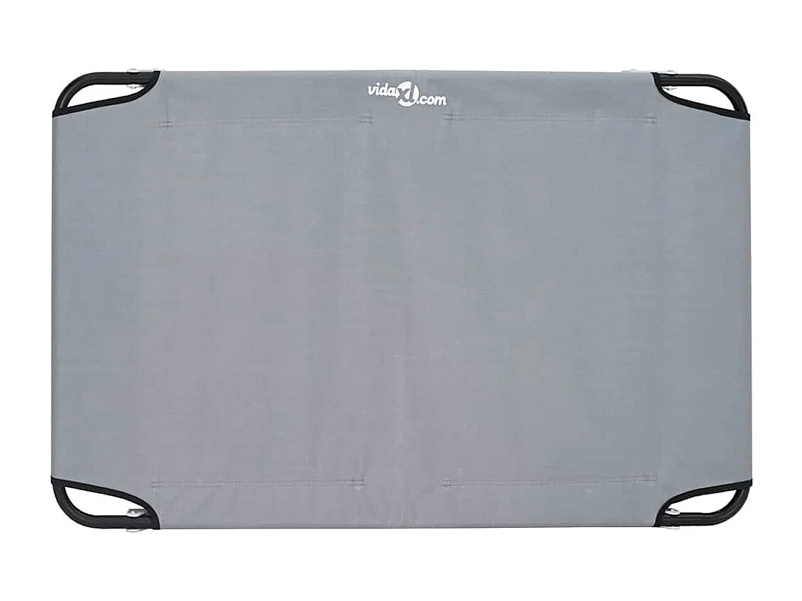 Lichtgrijs hondenbed 90 x 55 x 18 cm Oxfordstof en staal