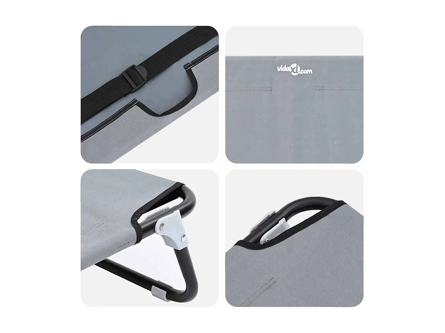 Lichtgrijs hondenbed 90 x 55 x 18 cm Oxfordstof en staal
