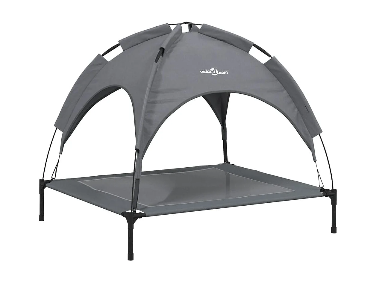 Cama para perros con dosel antracita, tela Oxford y acero