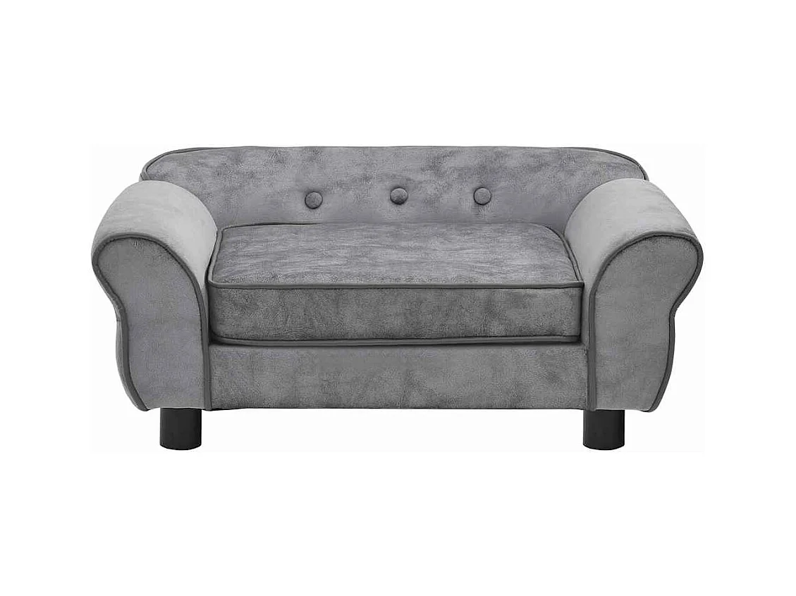 Sofá para perro gris de peluche de 72 x 45 x 30 cm