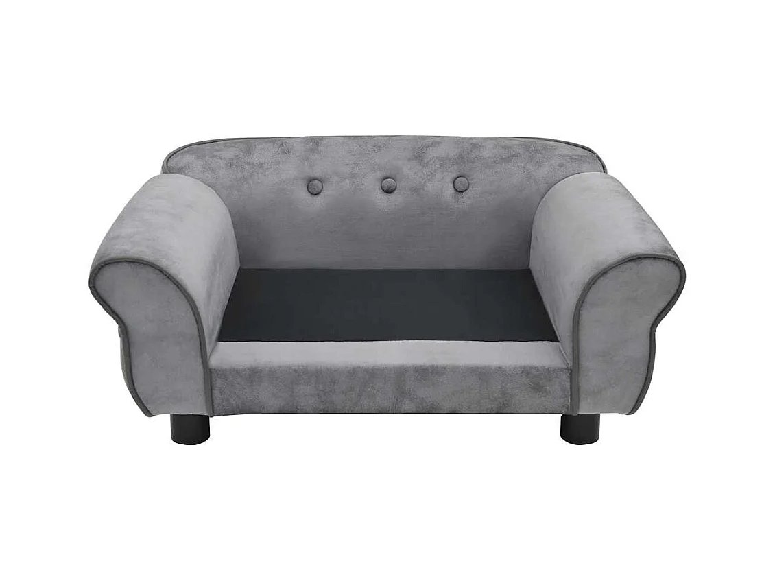 Sofá para perro gris de peluche de 72 x 45 x 30 cm