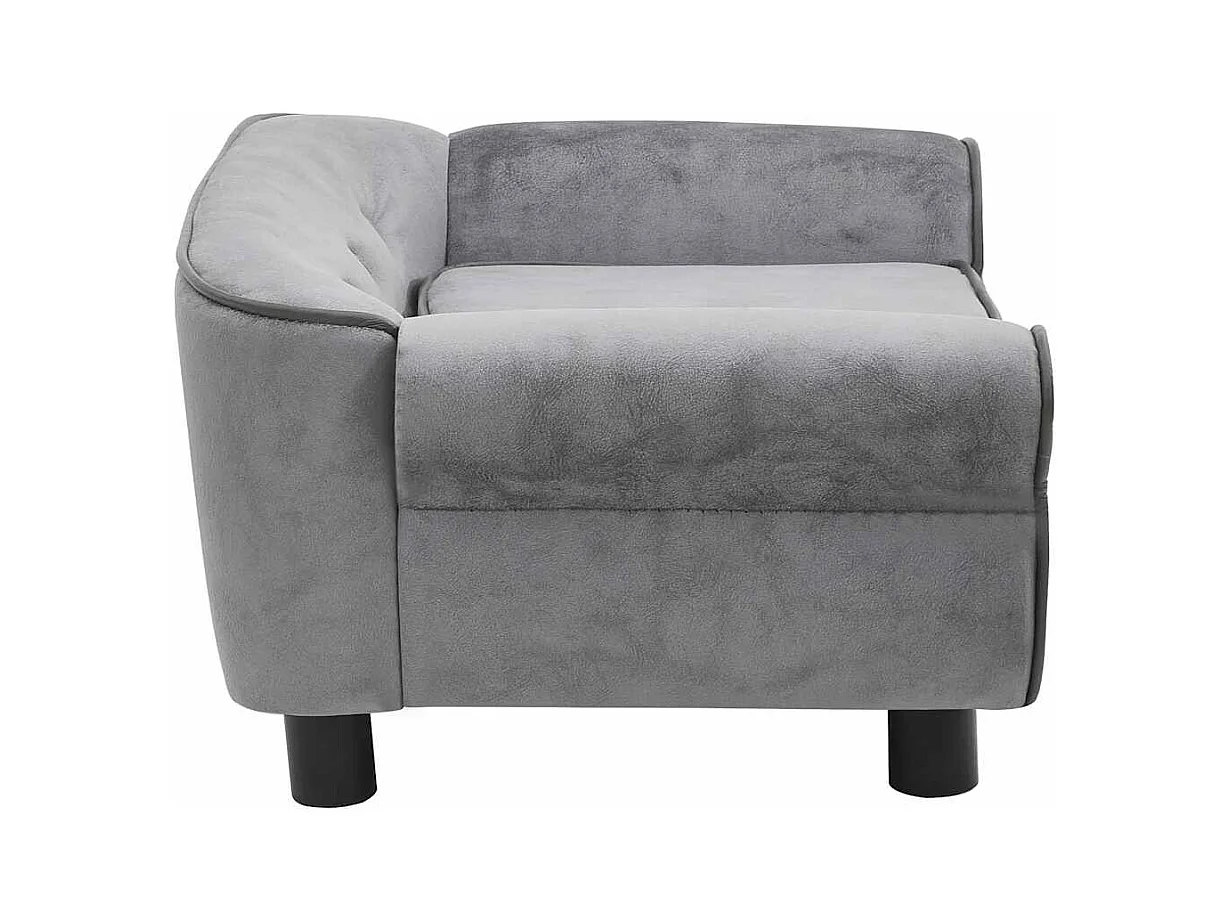 Sofá para perro gris de peluche de 72 x 45 x 30 cm