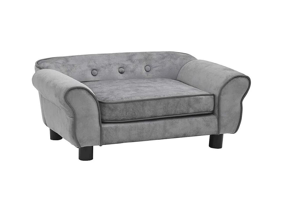 Grijze hondenbank 72x45x30 cm pluche