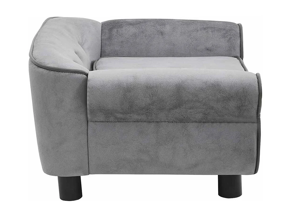 Sofá para perro gris de peluche de 72 x 45 x 30 cm