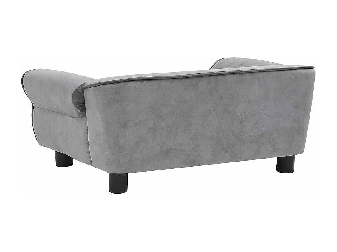 Sofá para perro gris de peluche de 72 x 45 x 30 cm