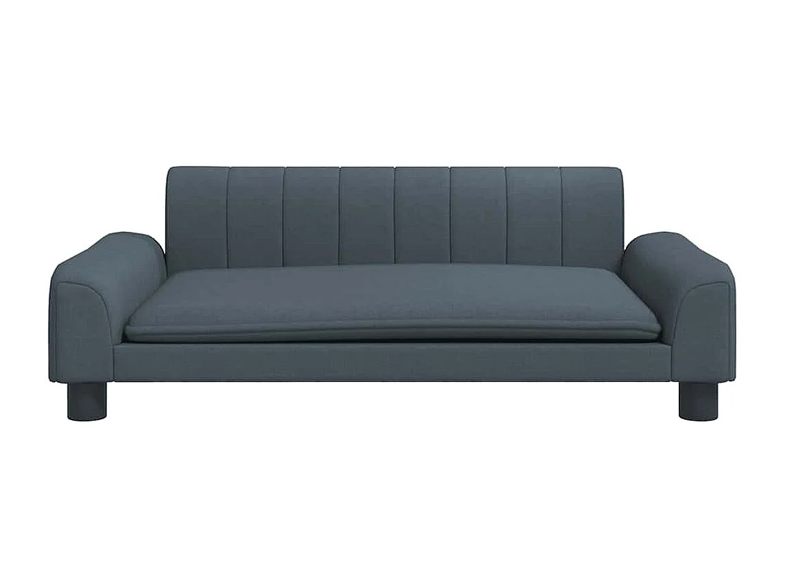 Lit pour chien gris foncé 90x53x30 cm tissu