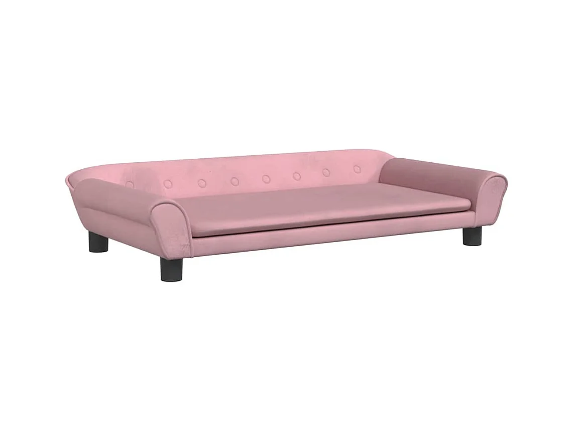 Cuccia rosa per cani 100x50x21 cm in velluto