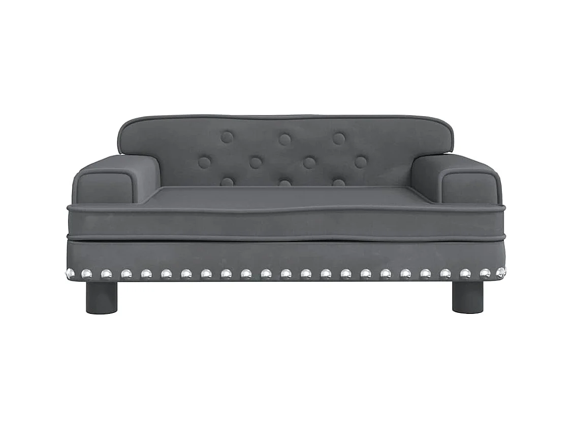 Lit pour chien gris foncé 70x45x30 cm velours