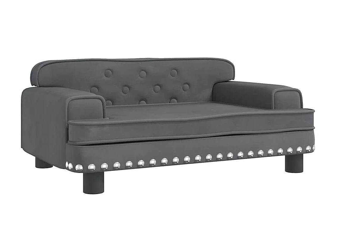 Lit pour chien gris foncé 70x45x30 cm velours