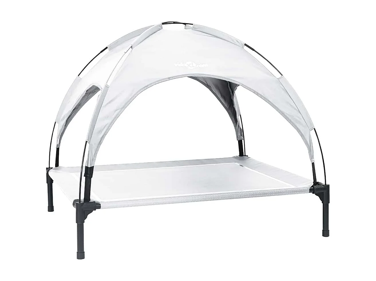 Letto per cani in acciaio grigio argento XL