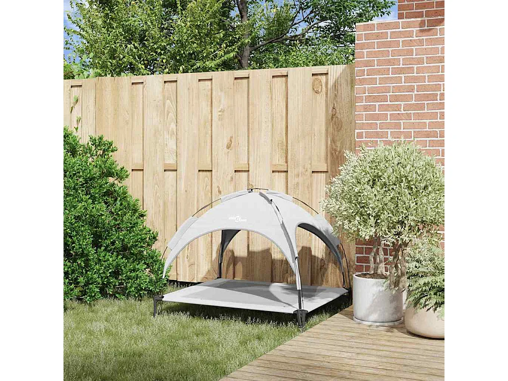 Letto per cani in acciaio grigio argento XL