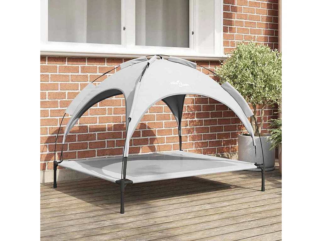Letto per cani in acciaio grigio argento XL