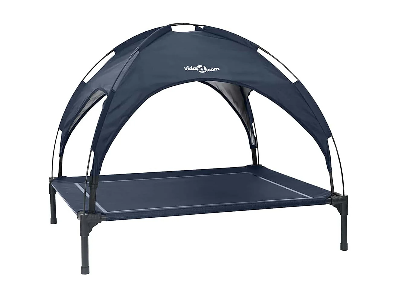 Marineblaues XL-Hundebett aus Stahl