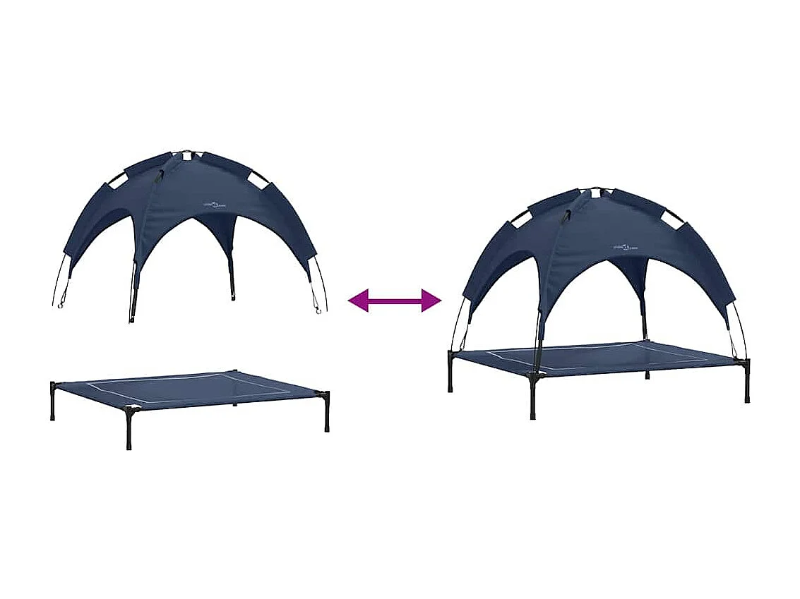 Marineblaues XL-Hundebett aus Stahl