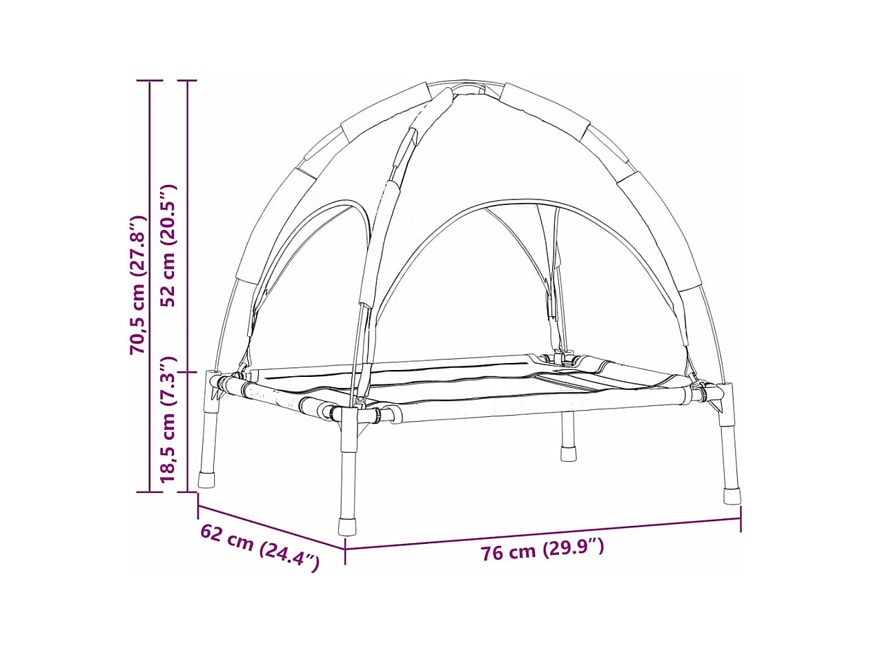 Lit pour Chien Noir m Acier