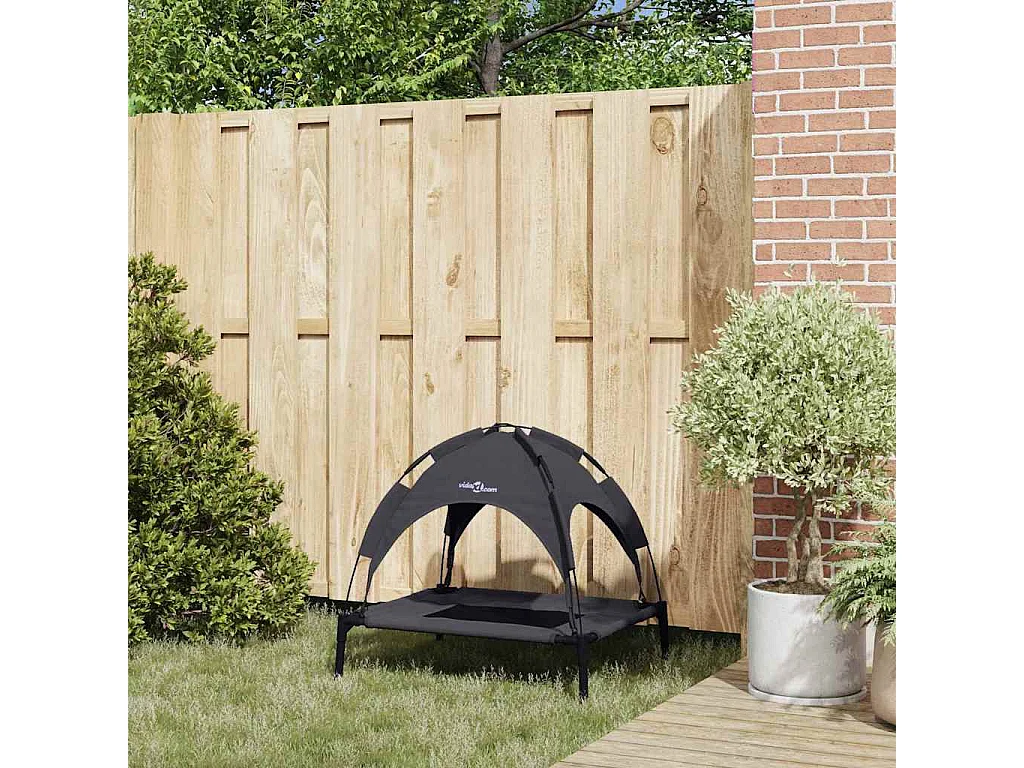 Cama para perro negra de acero