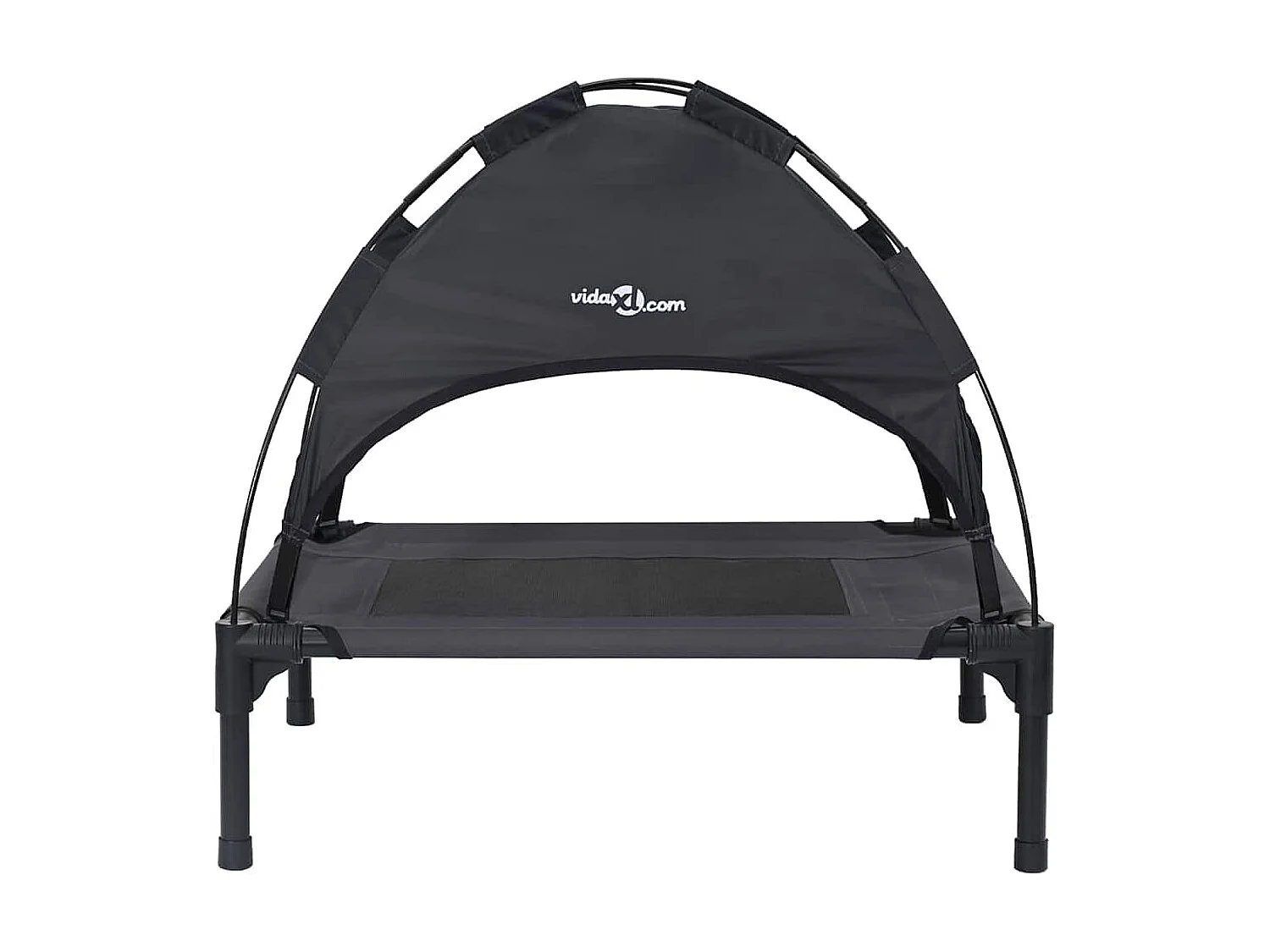 Cama para perro negra de acero