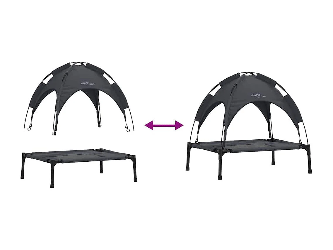 Cama para perro negra de acero