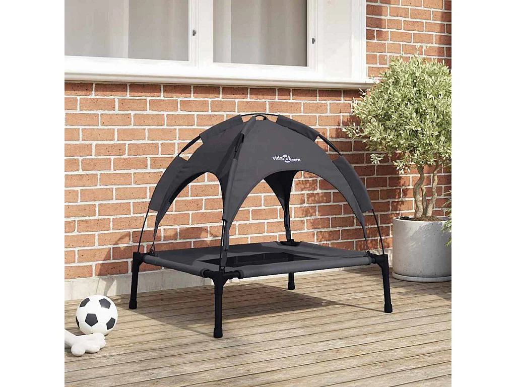 Lit pour Chien Noir m Acier