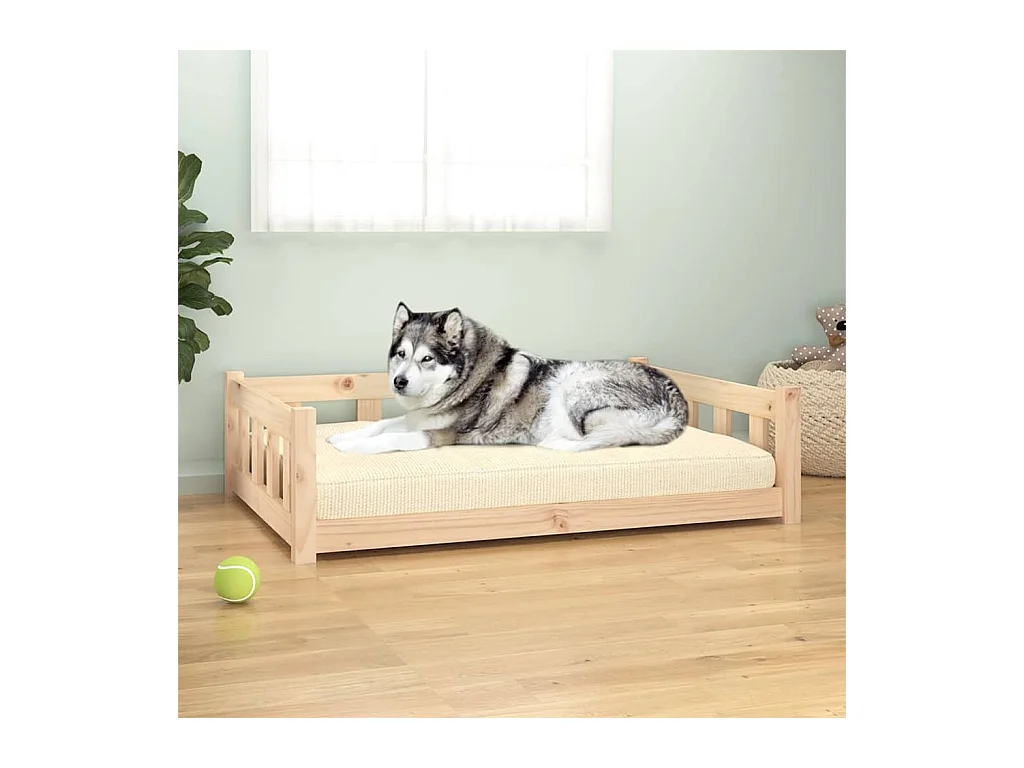 Hondenbed 105,5x75,5x28 cm massief grenenhout