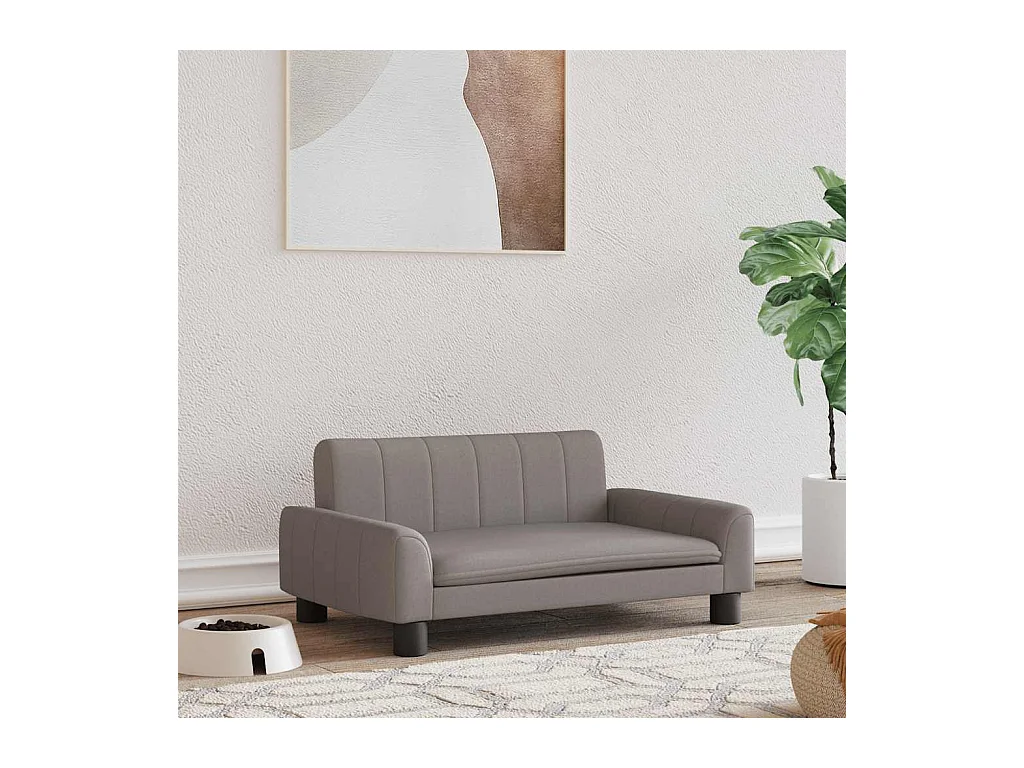 Lit pour chien taupe 70x45x30 cm tissu