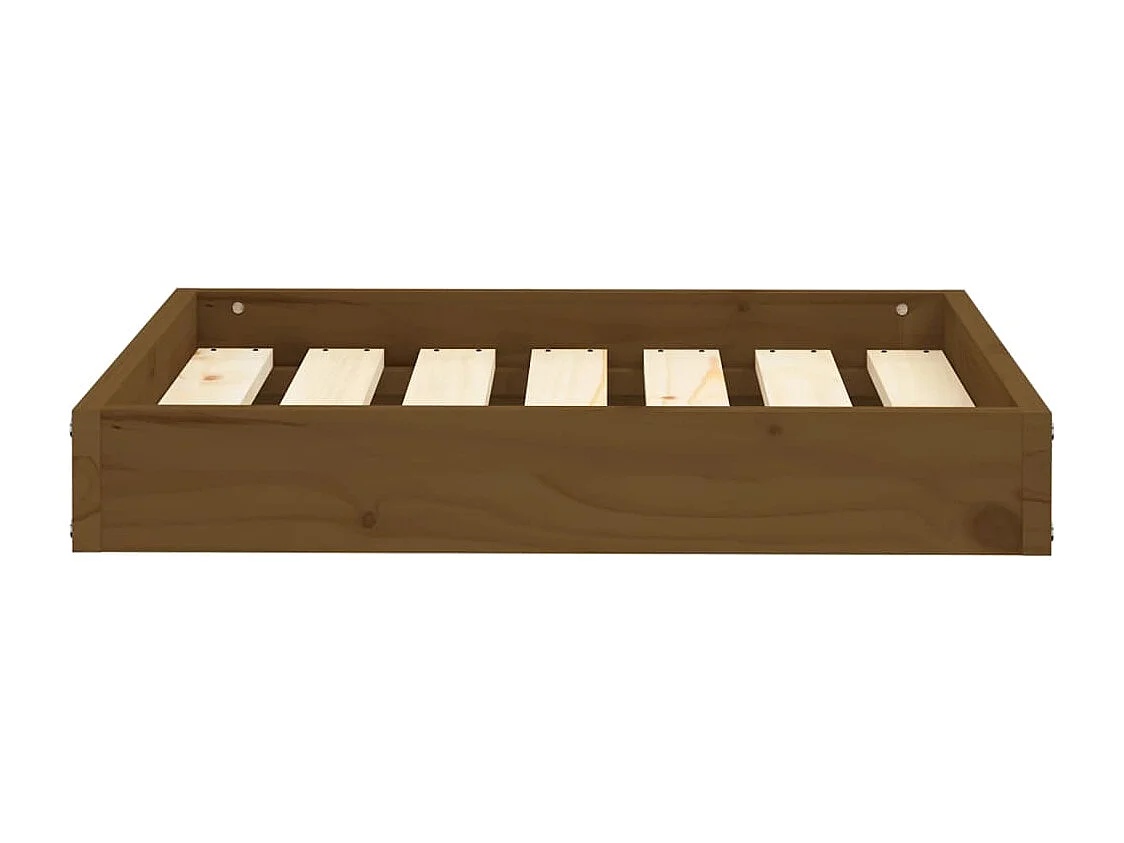 Letto per cani color miele, 61,5x49x9 cm, in legno di pino massiccio