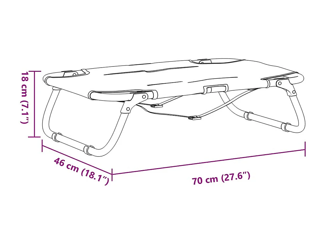 Cama plegable para perros en tejido Oxford antracita y acero