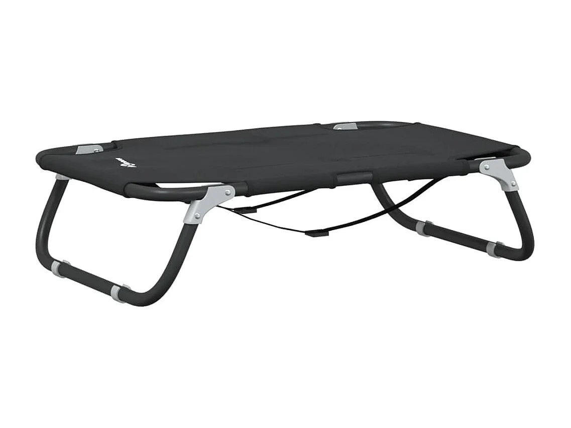 Lit pour chien pliable anthracite tissu Oxford et acier