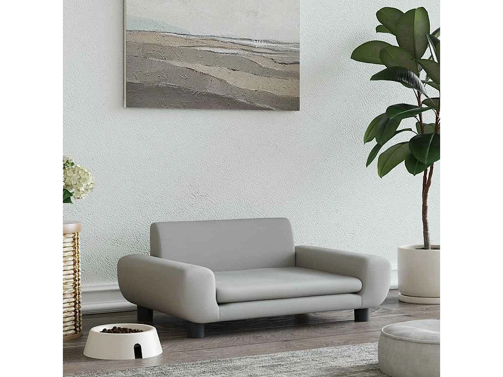 Lit pour chien gris clair 70x45x33 cm velours